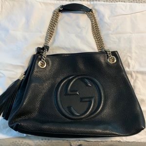 Gucci Black Leather Shoulder Bag